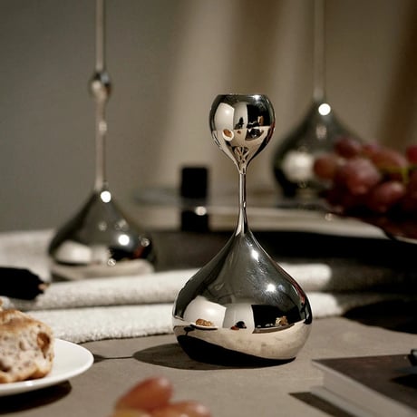 candle-03098　Drop Silver Candle Holder