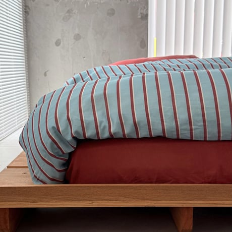beddingsets-03157　Light Blue×Red  Stripe Bedding Sets