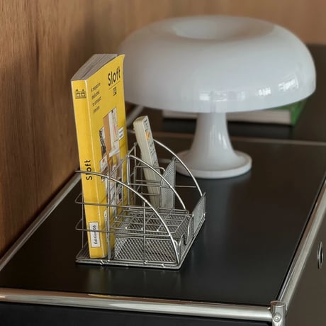 stationery-03024　Silver Steel Desk Organizer