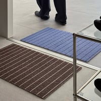 mat-03115　Pencil Stripe Brown Blue Door Mat 45cm×75cm