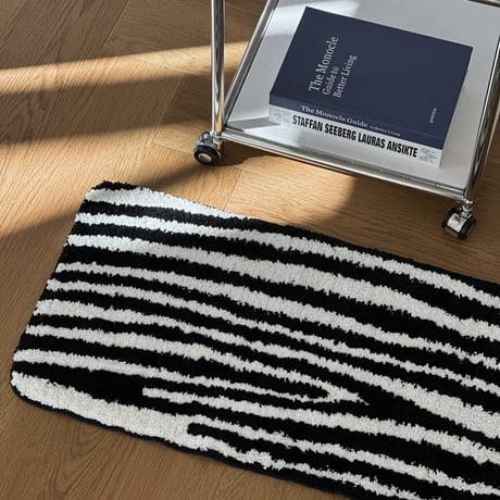 rug-03083　Zebra Monotone Rug