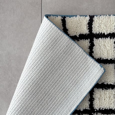 mat-03105　Blue Line Graphcheck Rug 40x60cm