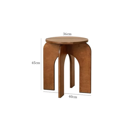 stool-03058　Natural Wood Arch Leg Stool
