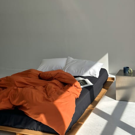 beddingsets-03068　Orange×Black×White Plain Bedding Sets