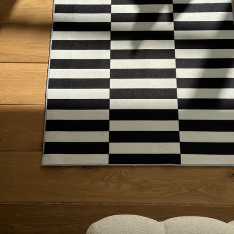rug-03068　White And Black Striped Rug 80×120/100×160