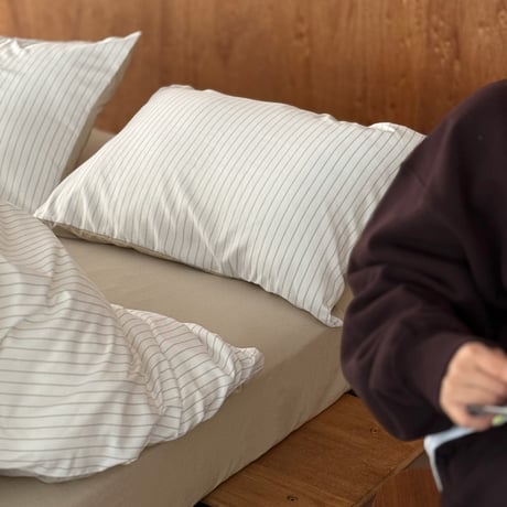 beddingsets-03153　pencil stripe×beige Bedding Set