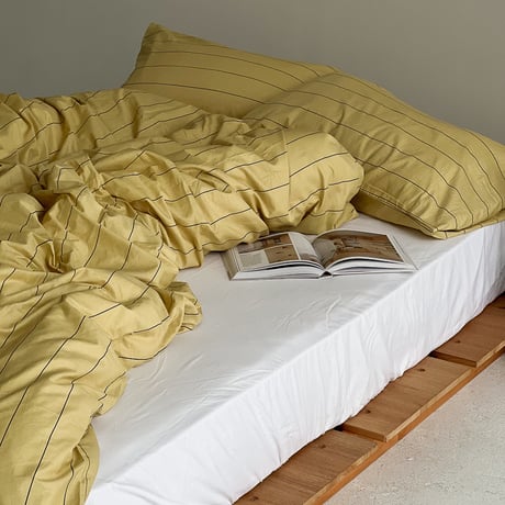 beddingsets-03041　Yellow Pencil Stripe Bedding Sets