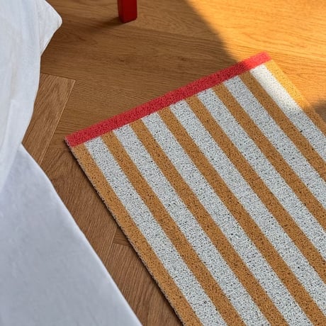 mat-03082　Multi Stripe Yellow Red Door Mat