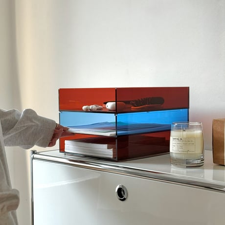 tray-03146　Acrylic Stacking File Tray Letter Case Single Tier