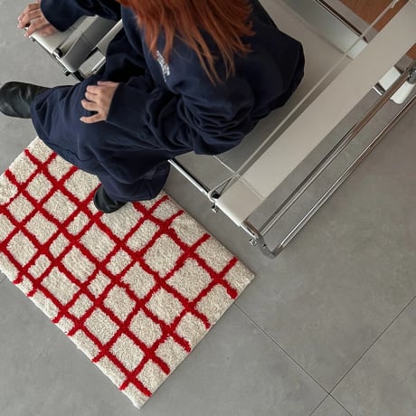 mat-03089　Grid Design Rug 50×80