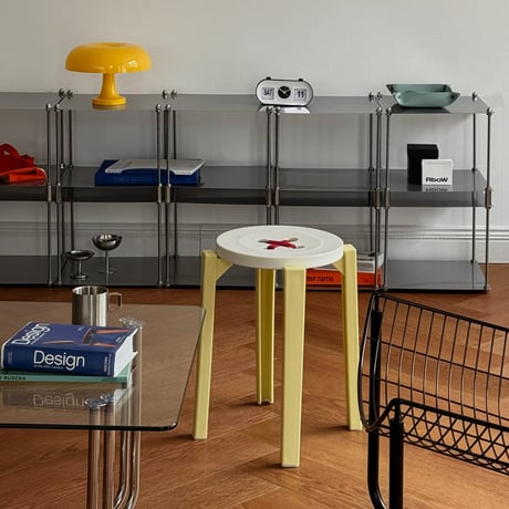 stool-03057　Button Design Multicolor Round Stool