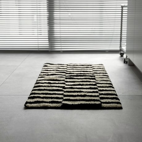 mat-03103　Black & White Tile Checkered Rug 50x120cm