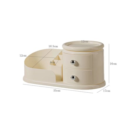 box-03065　Cream×Silver Ball Storage Box