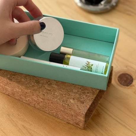 stationery-03051　Cork Cover Slide Type Accessory Storage Box