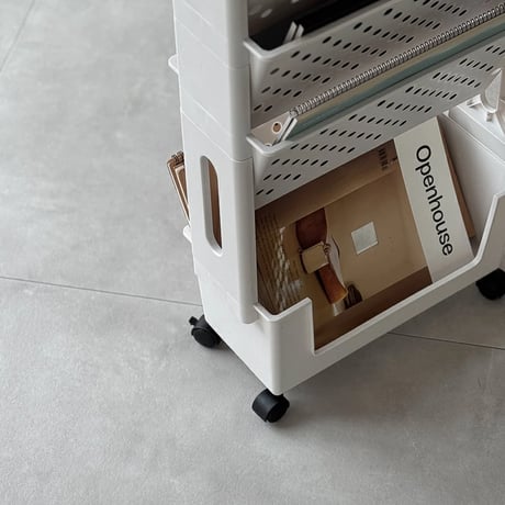 wagon-03027　Double Side Pocket Slim Wheeled Cart
