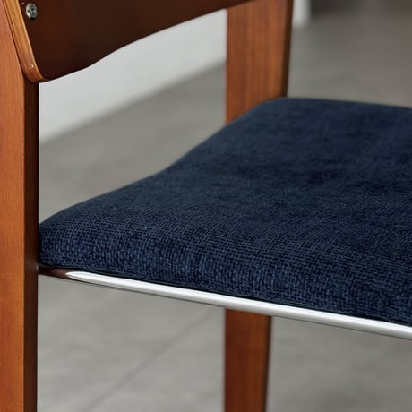 chair-03107　Natural Wood × Stainless Steel Stacking Chair