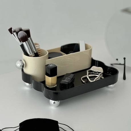 stationery-03027　Silver Ball Stand Bicolor Multi Organizer