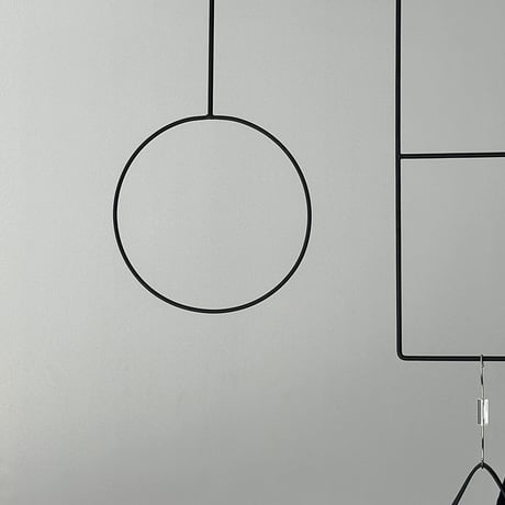 rack-03033　Black Iron Square Round Hanging Clothes Rack