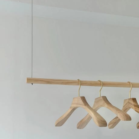rack-03017　Wood Hanging Wire Clothes Rack
