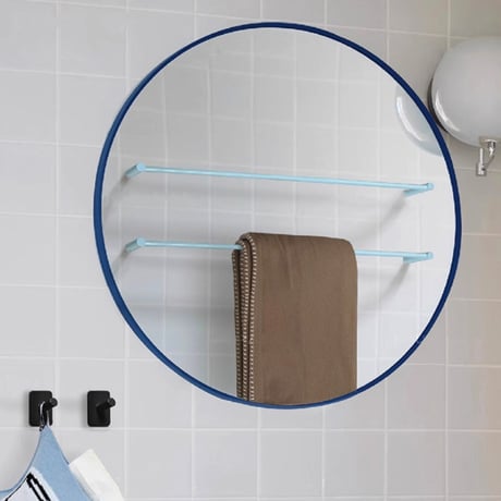 wall-03113　Iron Wide Towel Hangar Light Blue W60cm