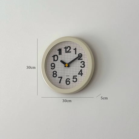 clock-03099　Grid Pattern Round Wall Clock