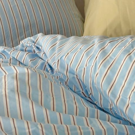beddingsets-03125　Blue×Brown Stripe Bedding Sets