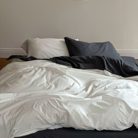 beddingsets-03036　White×Gray Reversible Bedding Sets