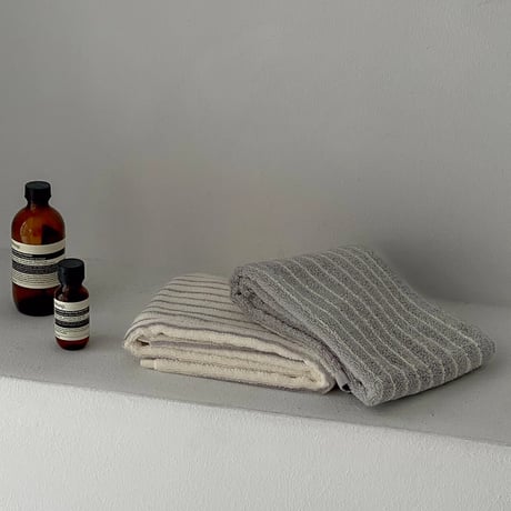 towel-03027　Pencil Stripe Pile Woven Face Towel