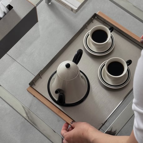 h-03010　STEN Series Stainless×Wood Tissue Case Tray