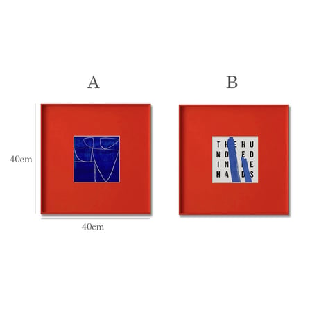 poster-03156　Red × Blue × White Art Panel 40×40cm