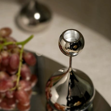 candle-03098　Drop Silver Candle Holder