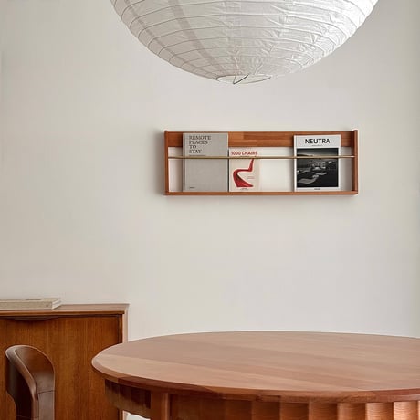 wallrack-03058　Natural Wood Wall Magazine Shelf W90cm
