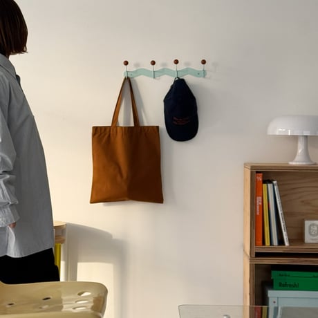 wallhook-03011　Brown × Mint Blue Colored Drop Wave Wall Hook