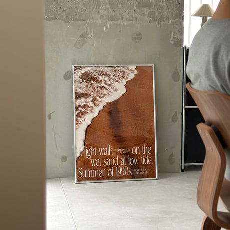 poster-03136　Wet Sand Poster Silver Frame 70×50