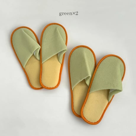 slipper-03007　Color Piping Room Shoes Slippers/Set of 2
