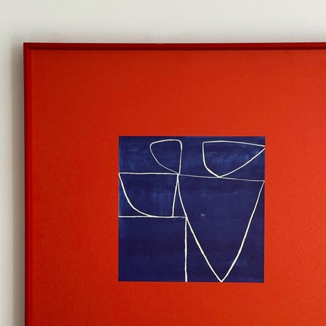 poster-03156　Red × Blue × White Art Panel 40×40cm