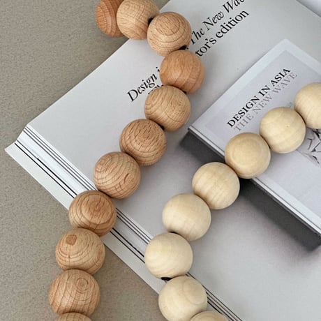 interior-03019　Natural Wood Ball Curtain Holder Sold Individually