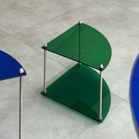 rack-03093　Color Acrylic Corner Fan-shaped Module Shelf