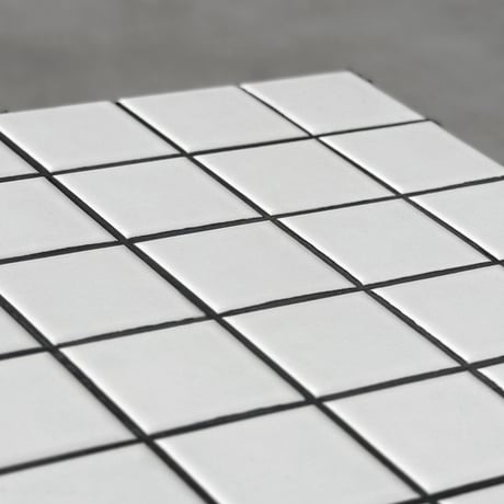 table-03208 White Tile Cube Side Table Stool