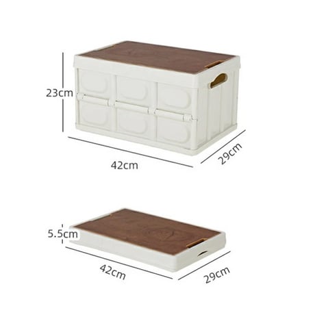 box-03007　Folding Container Box Woodgrain Tabletop