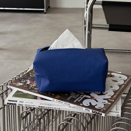 tissuebox-03092　Klein Blue Vegan Leather Tissue Case