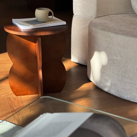 stool-03061　Natural Wood Cloud Leg Stool
