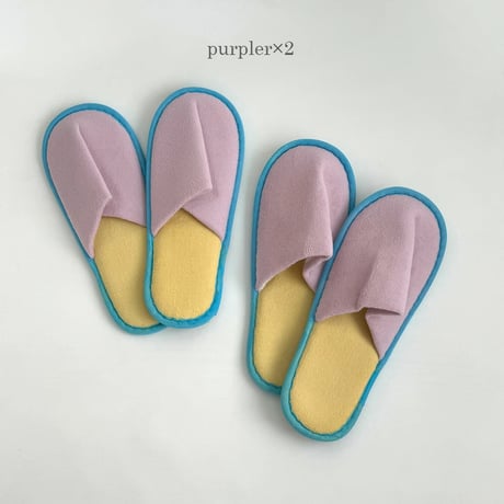 slipper-03007　Color Piping Room Shoes Slippers/Set of 2