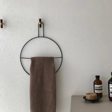 laundry-03004　Iron Hanging Towel Hanger Black Gold