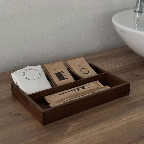 tray-03124　Casser Amenity Box Wood Multi Storage Tray