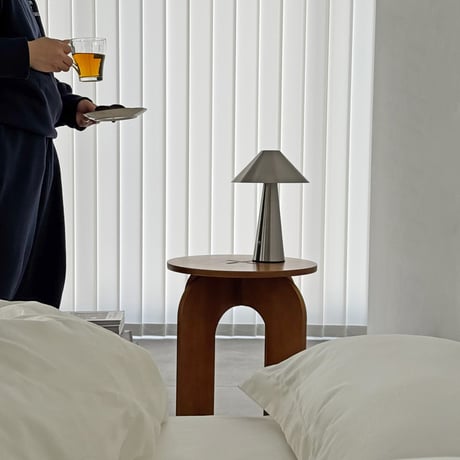 stool-03058　Natural Wood Arch Leg Stool