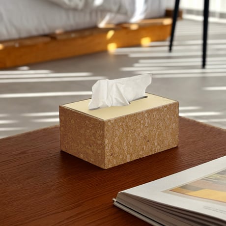 tissuebox-03090　Compact Size Cork Tissue Case