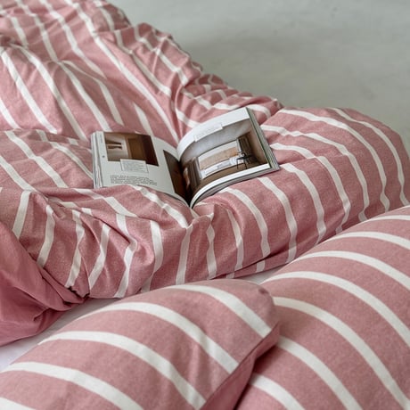 beddingsets-03059　Pink×White Stripe Bedding Sets