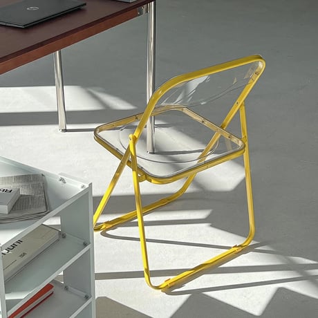 chair-03090　Color Frame Clear Folding Chair