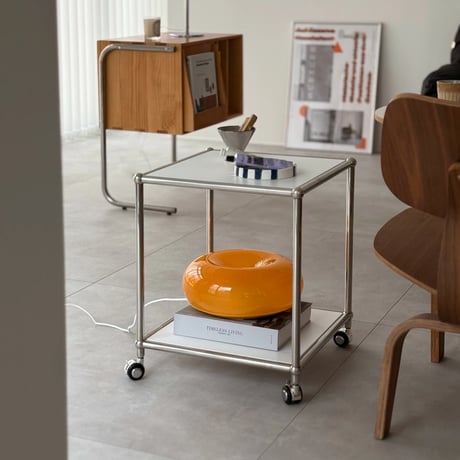 table-03186　Stainless Steel Frame Modular Side Table With Castors